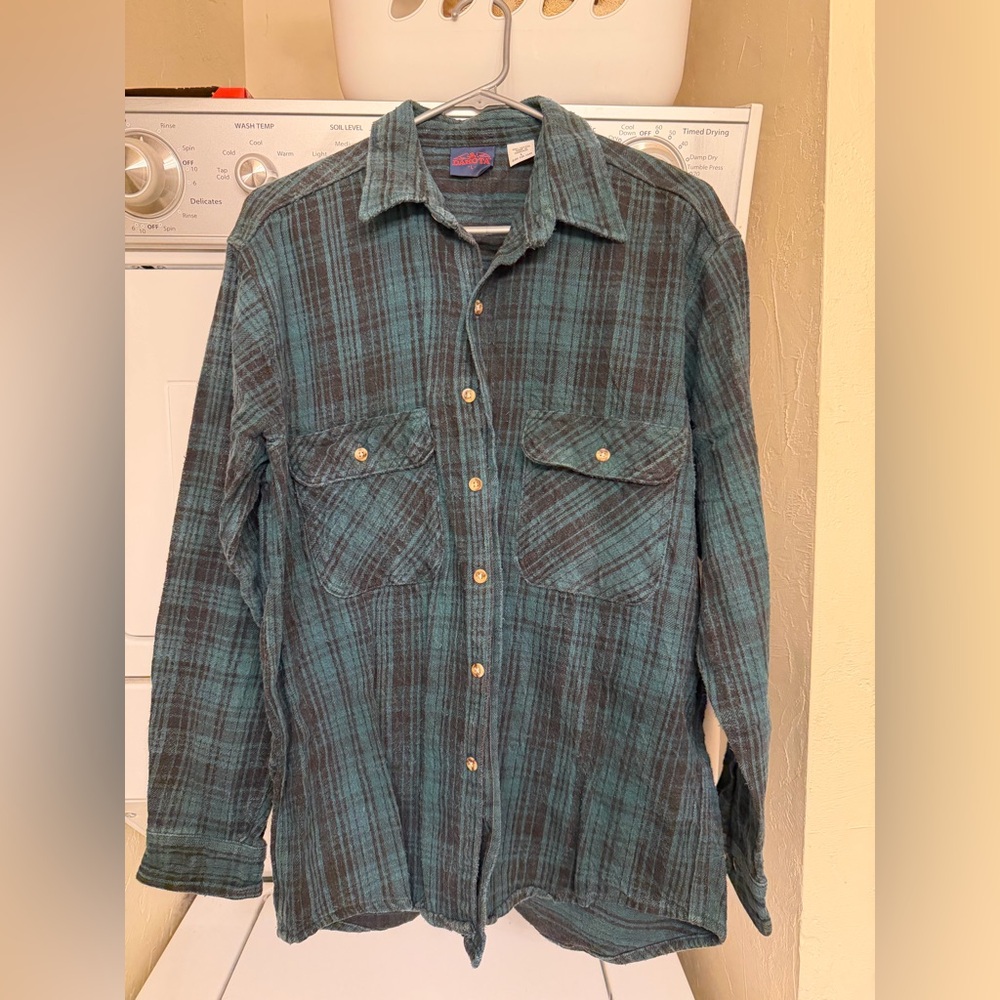 Men's Teal Plaid Button Down Shirt